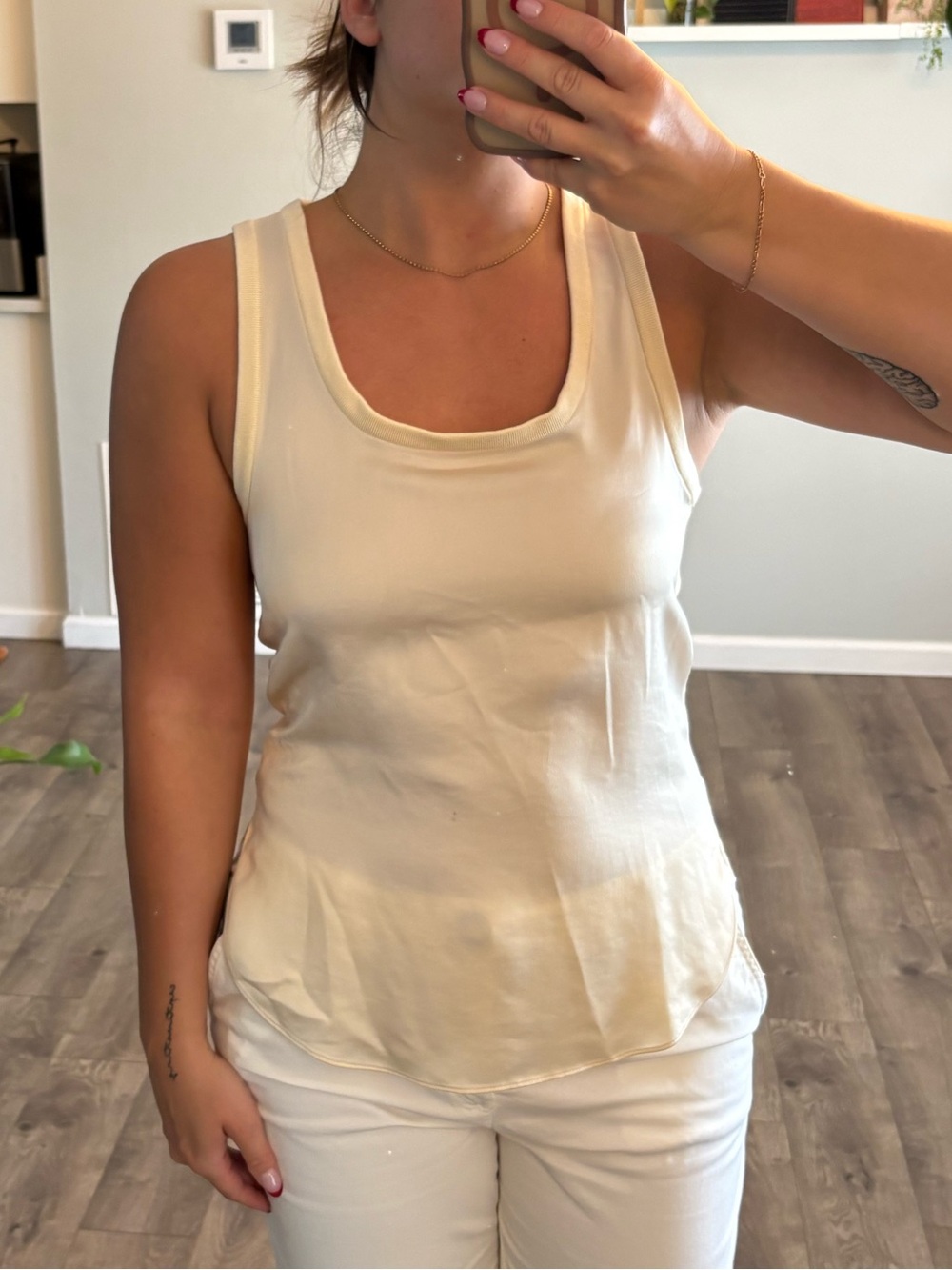 Cream Sleeveless Tank Top